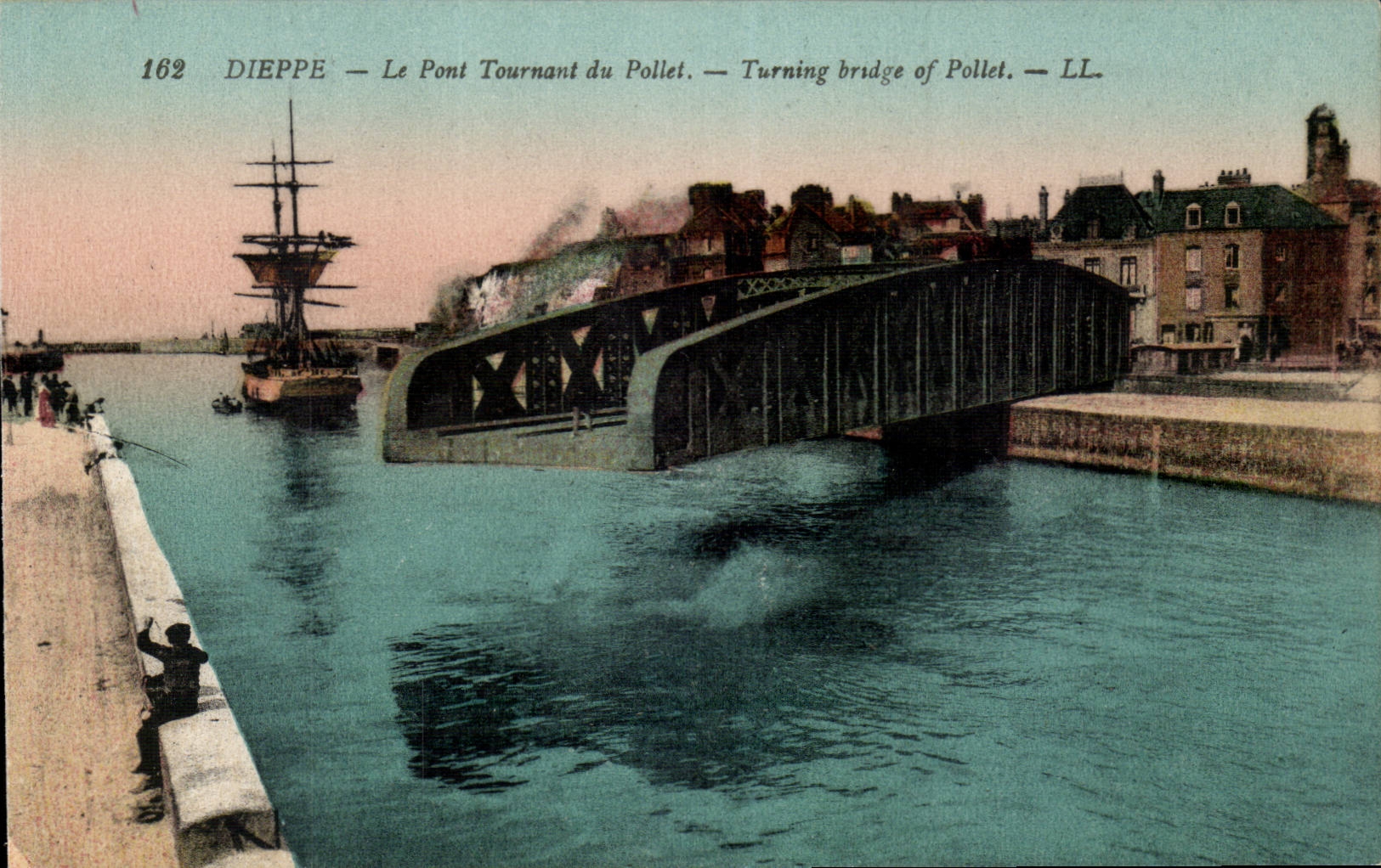 Dieppe - the revolving Bridge of Pollet - bridge CPA