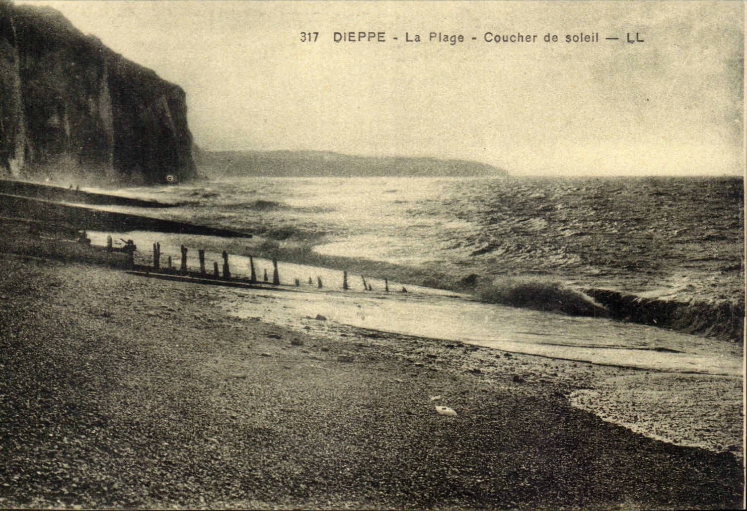 Dieppe - the Beach - Sunset CPA