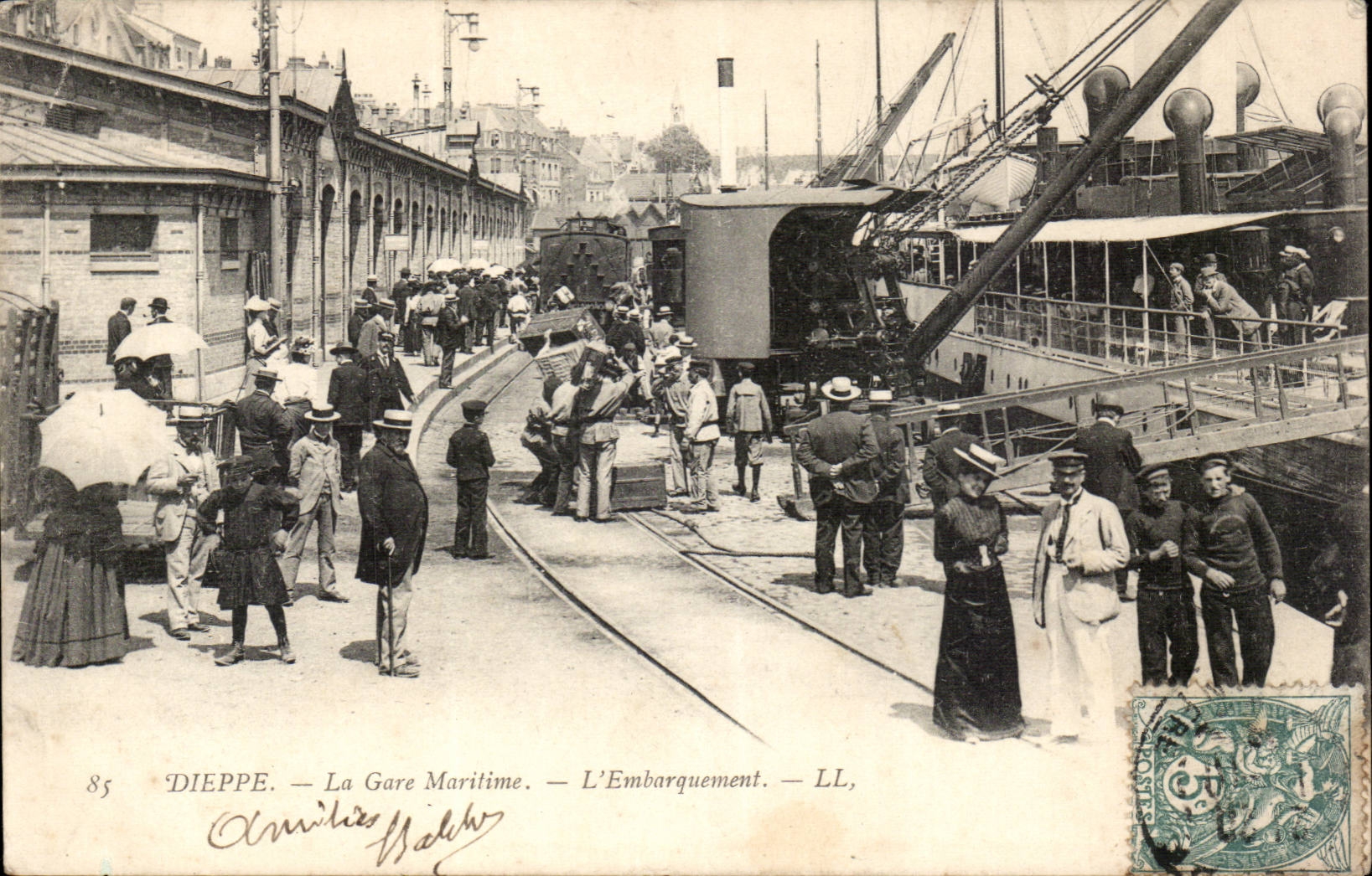 Dieppe - Train station Maritime - the Loading - CPA