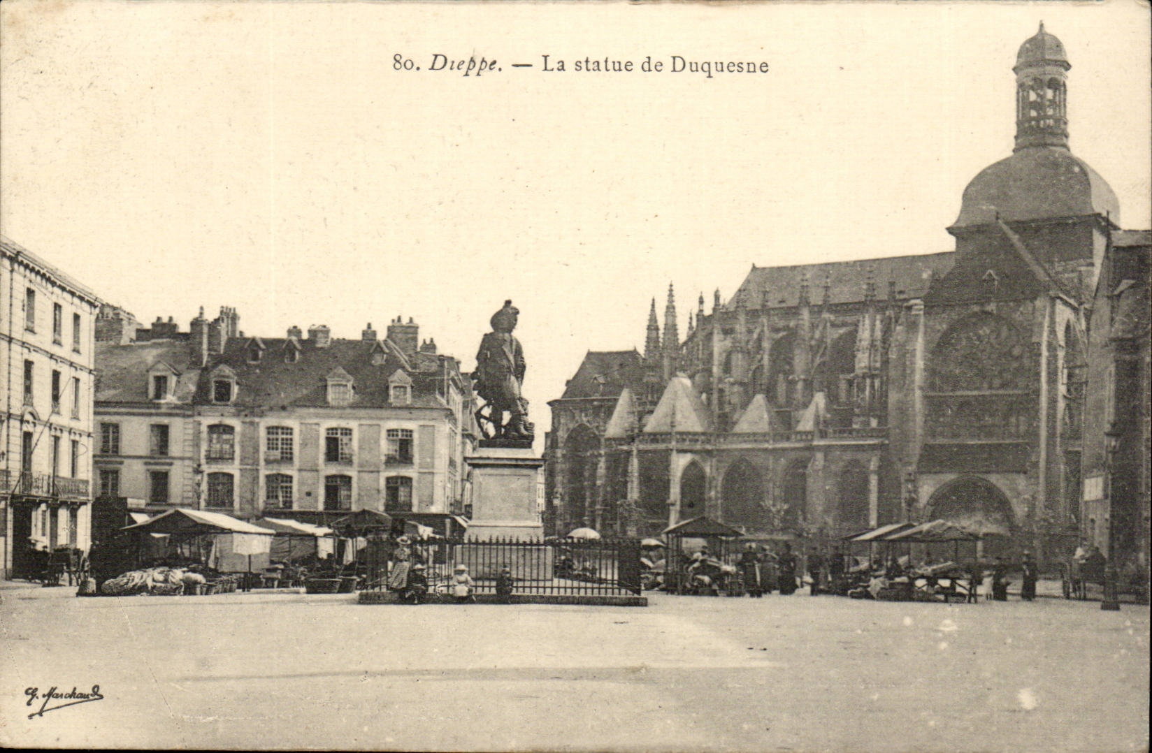 Dieppe - Statue von Duquesne - CPA