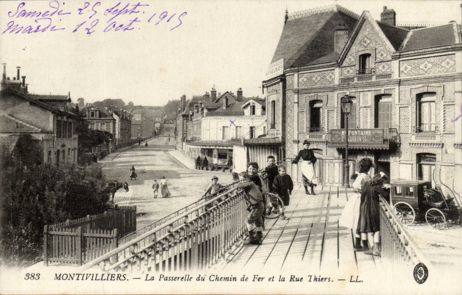 Montivilliers - the Footbridge of the Railroad and the Street Thiers CPA