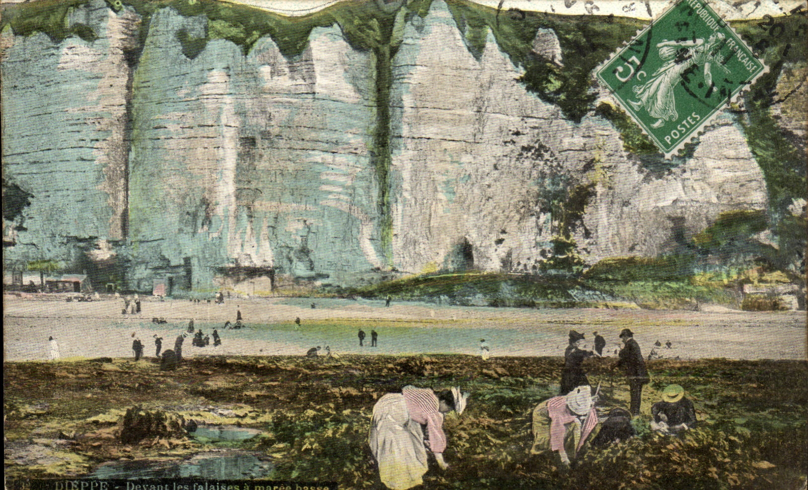 Dieppe - vor niedrigen Gezeiten der Klippen hat - CPA