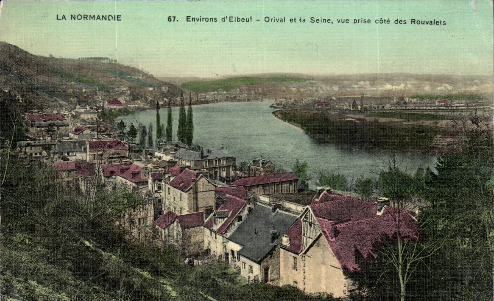 Surroundings of Elbeuf - Orival and the Seine seen from dimension of Rouvalets CPA