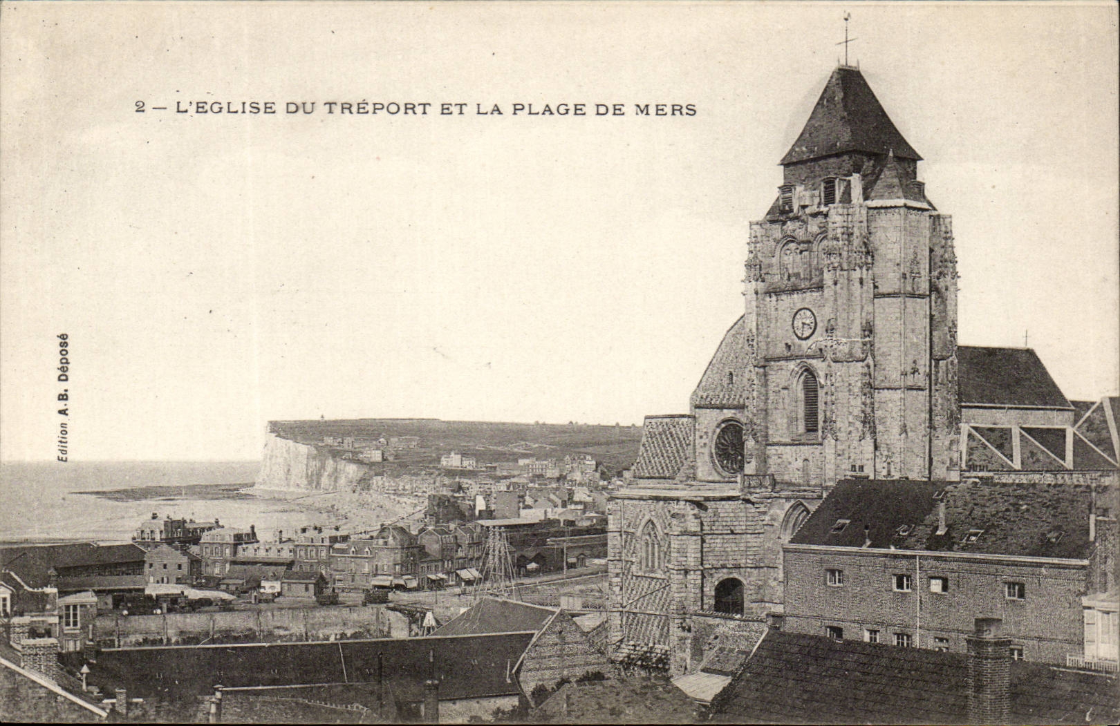 Treport - die Kirche und der Platz von den Meeren - CPA