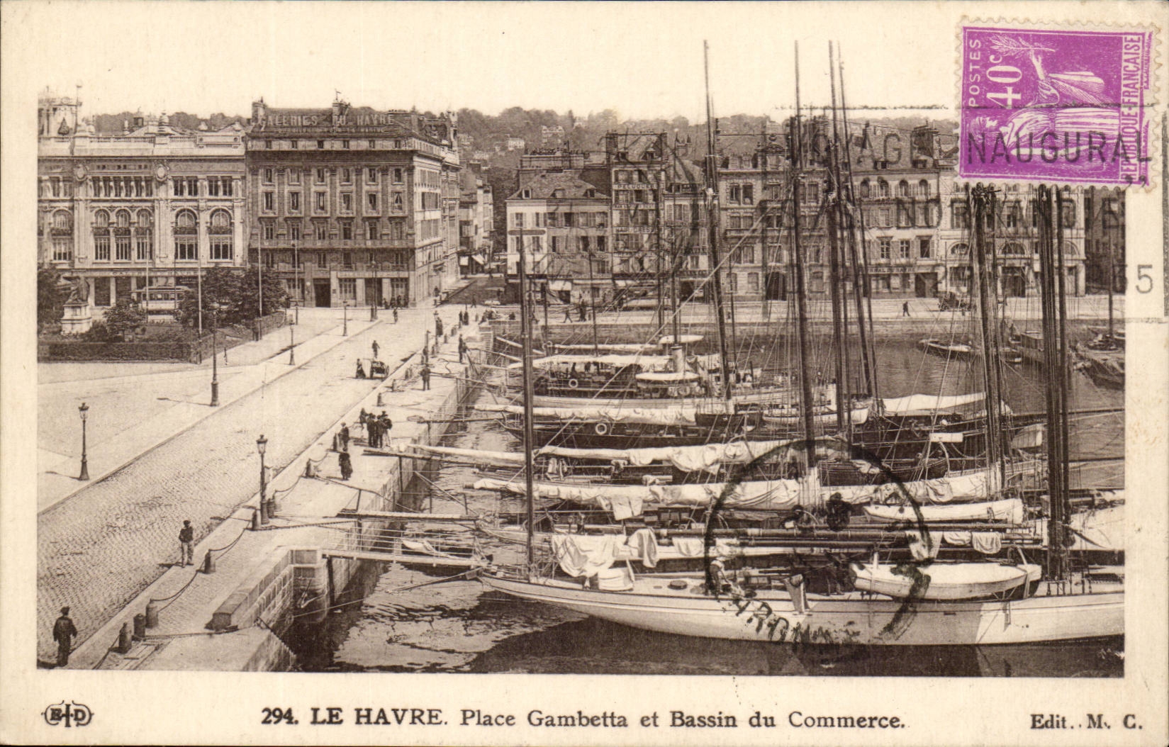 Seen on Sainte Address - Gambetta Place and Bassin Commercial - CPA