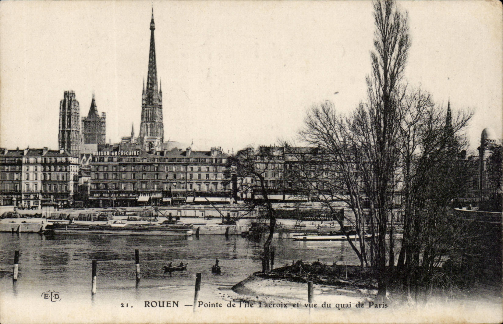 Rouen - Point of the Island Encroix and sight of the Quay of Paris - CPA