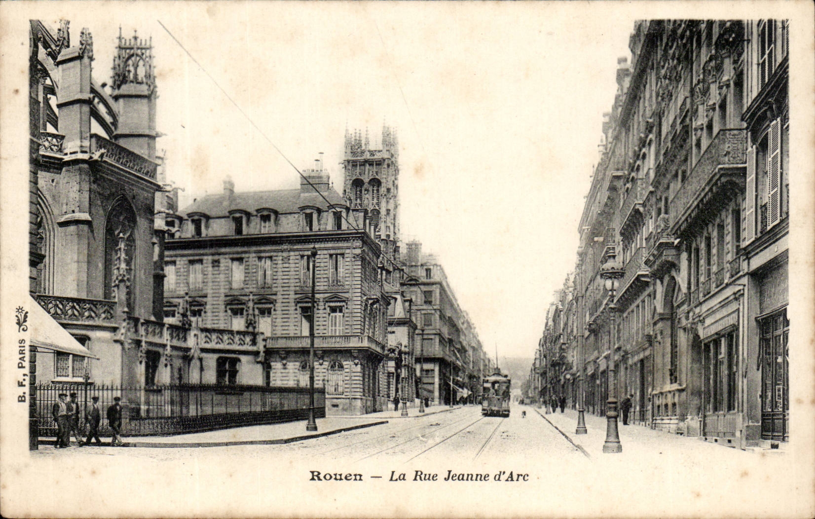 Rouen - the Street Jeanne d' Arc - tram - CPA