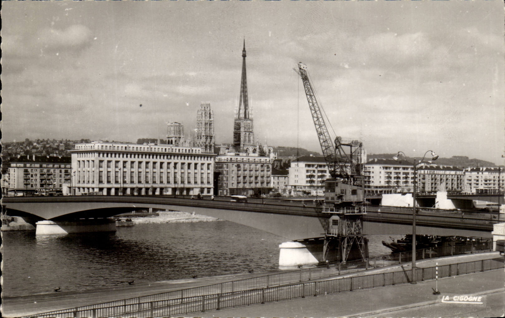 Rouen - the Bridge Jeanne d' Arc and quays - CPA