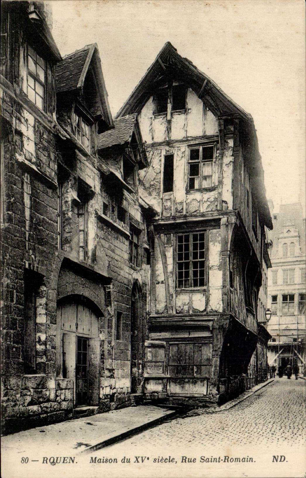 Rouen - Street St Romain - XV century old House - CPA