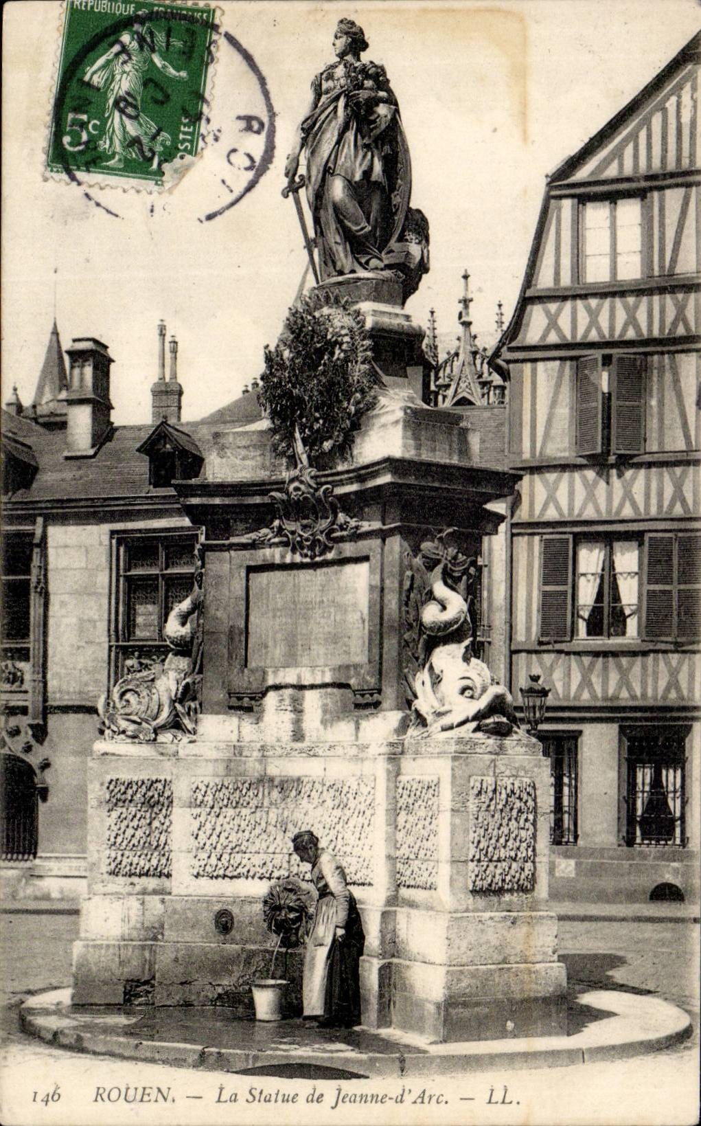 Rouen - Statue of Jeanne d' Arc - Joan off Ark - CPA
