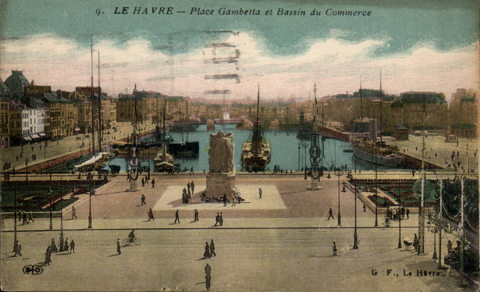 Le Havre - Gambetta Platz und Bassin Werbung - CPA