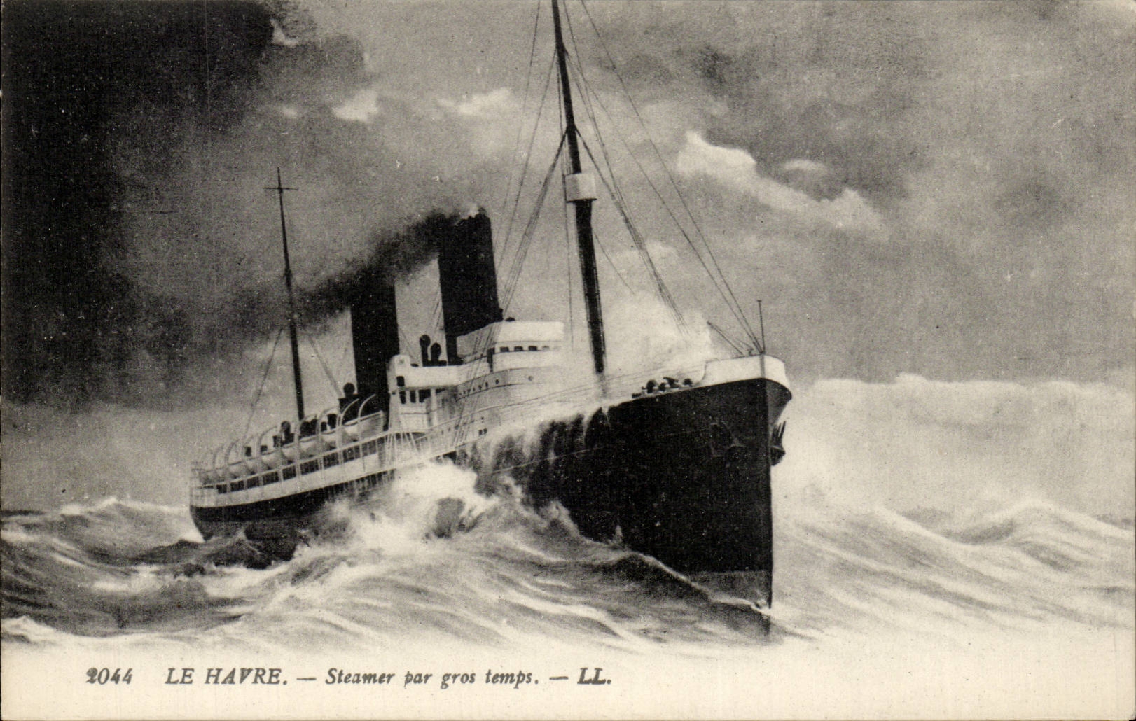 Le Havre - Dampfer durch schweres Wetter - Dampfer - Boot - CPA