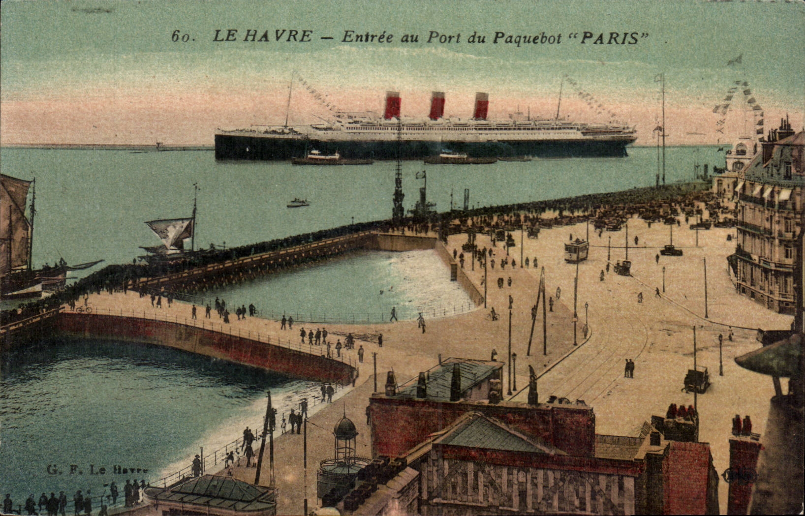Le Havre - Eingang mit dem Hafen des Paris-Dampfers - Dampfer - CPA