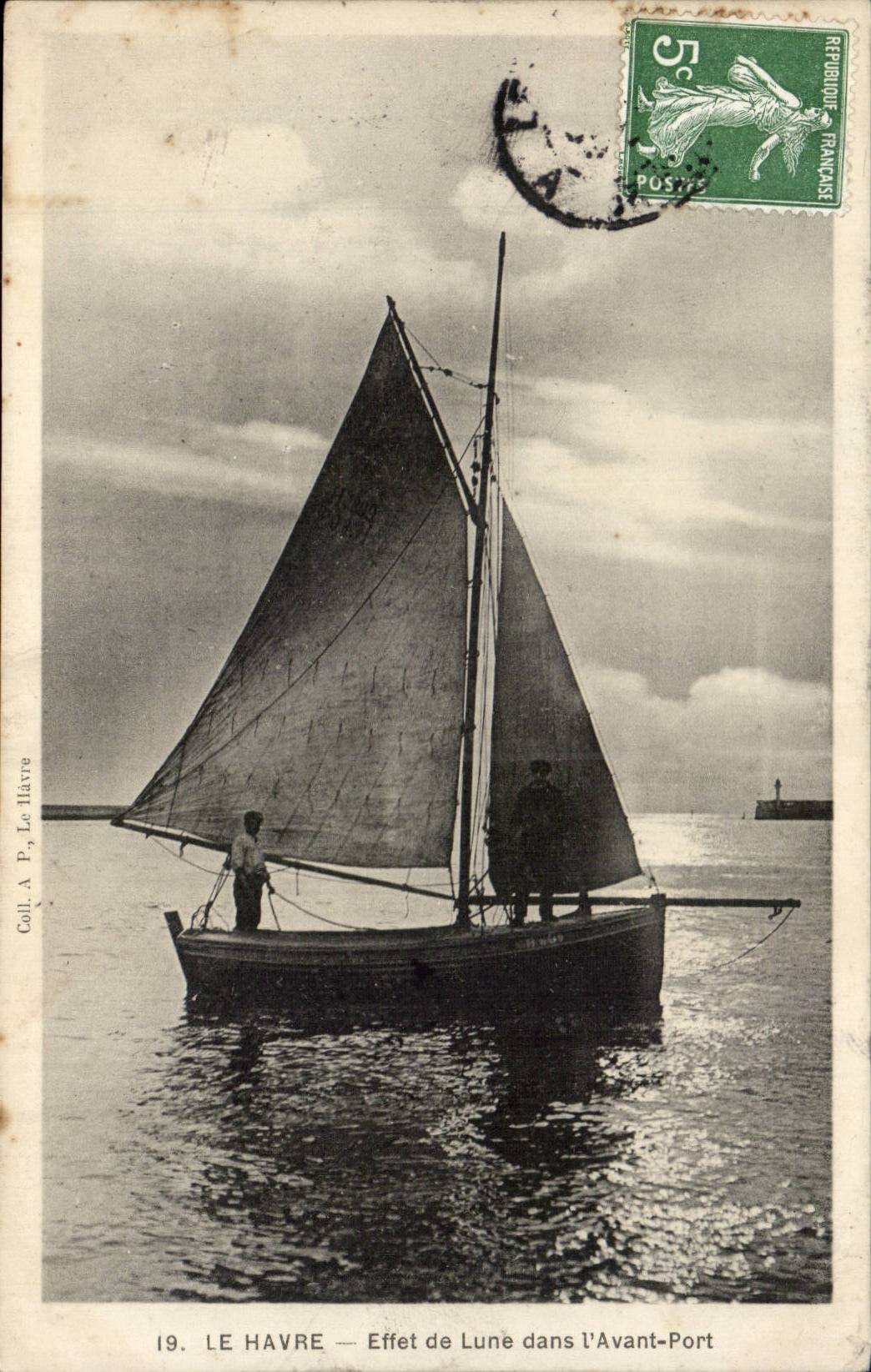 Le Havre - den Mond innen vor Hafen CPA bewirken