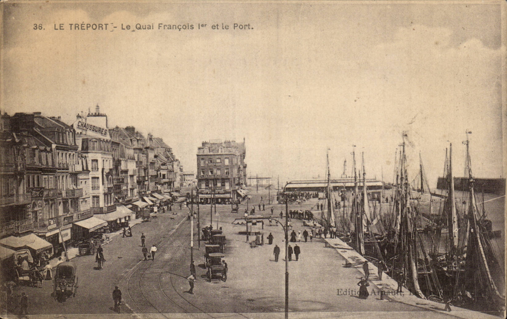 Treport - der Quay François I und Hafen CPA