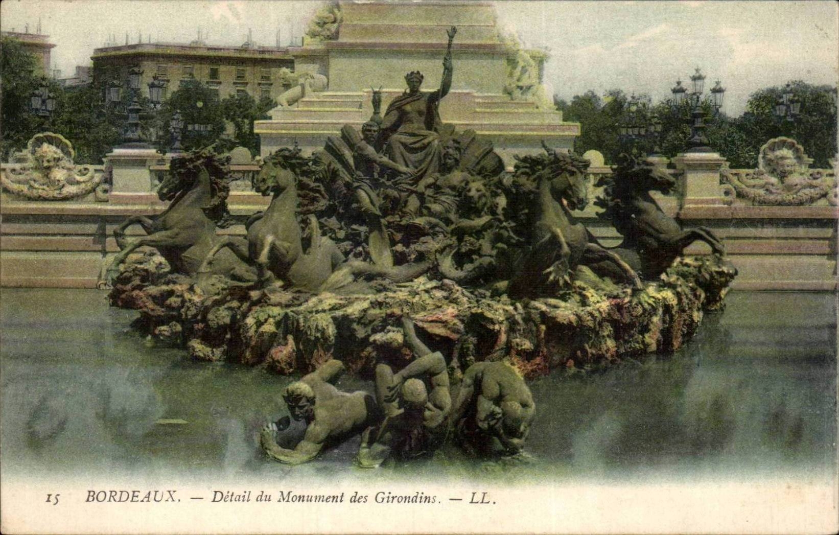 Bordeaux - Detail of the Monument of the Of Gironde CPA