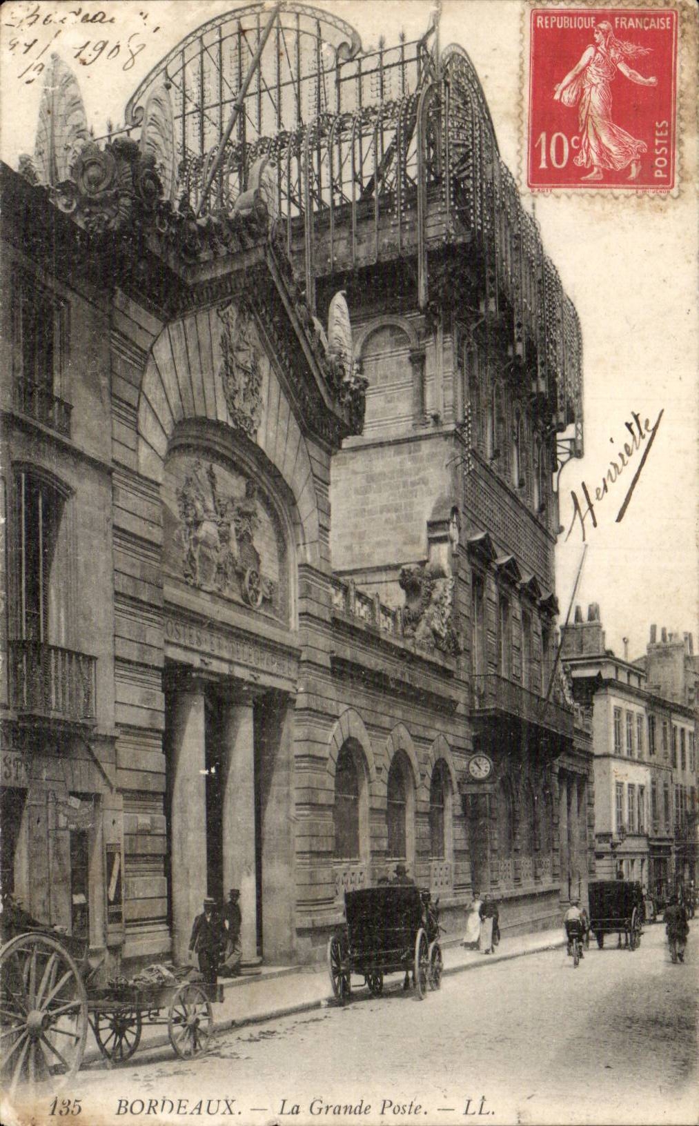 Bordeaux - Large Post office CPA