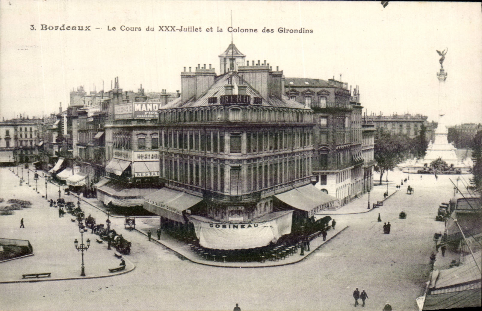 Bordeaux - the Course of July XXX and the Column of the Of Gironde CPA