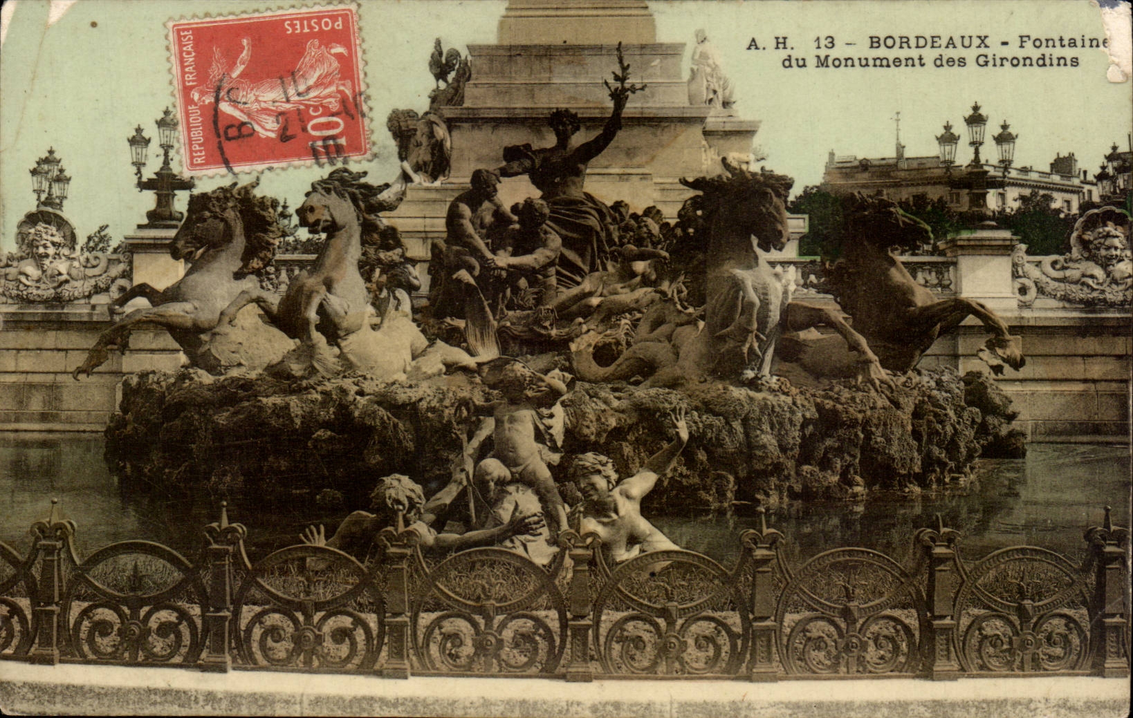 Bordeaux - Fountain of the Monument of the Of Gironde CPA