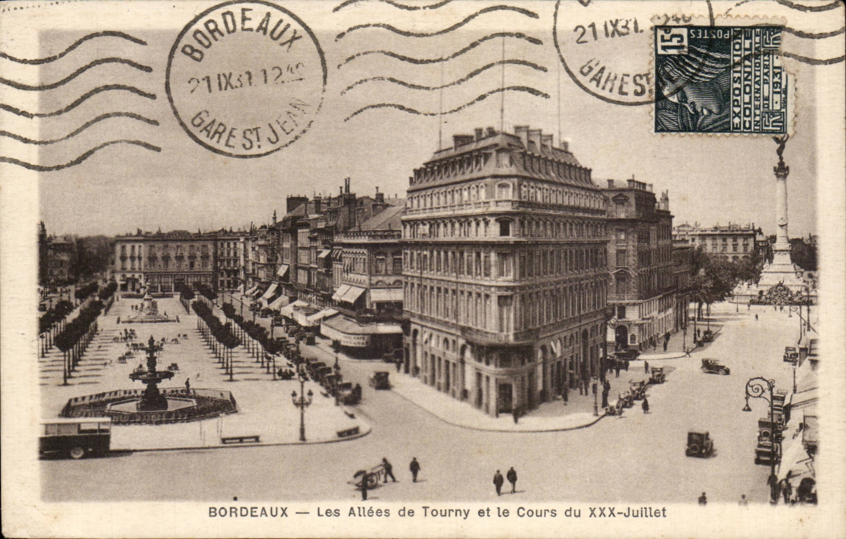 Bordeaux - Alleys of Tourny and the Course of July XXX CPA