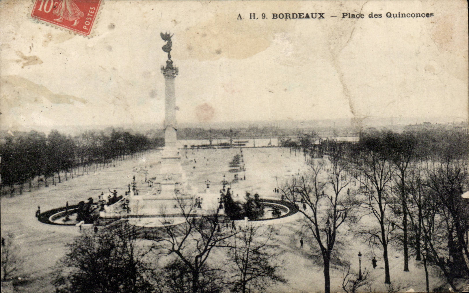 Bordeaux - Place of Quincunxes CPA