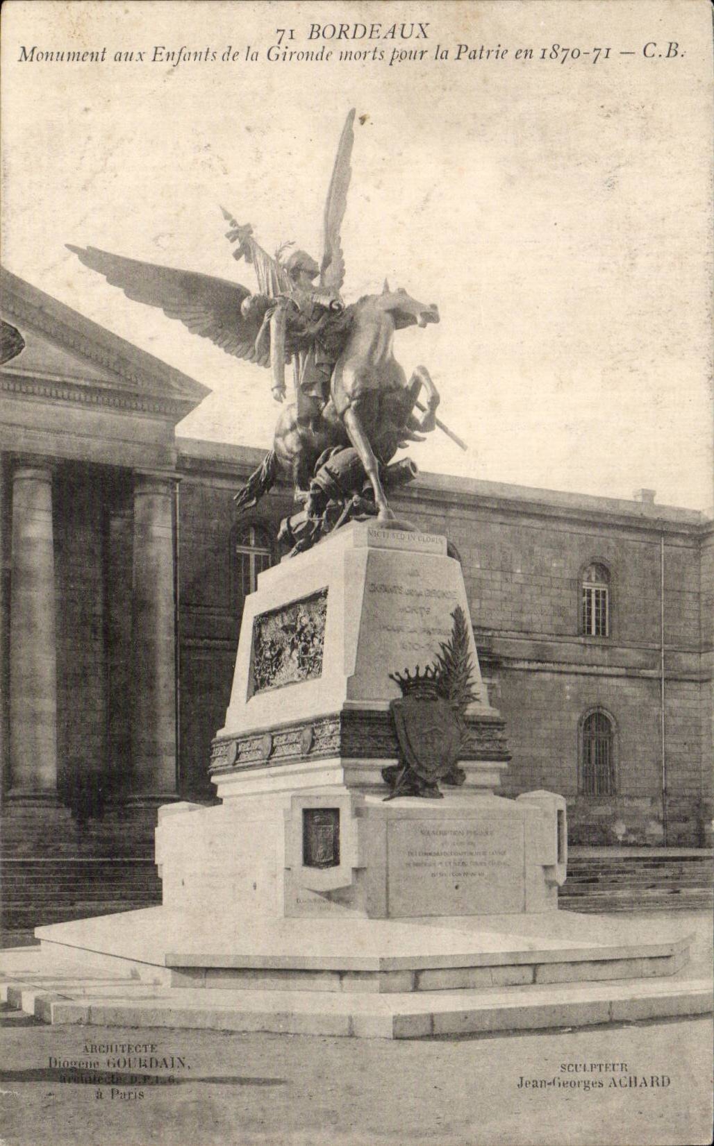 Bordeaux CPA Monument with the children of the Gironde died for the fatherland into 1870 1871