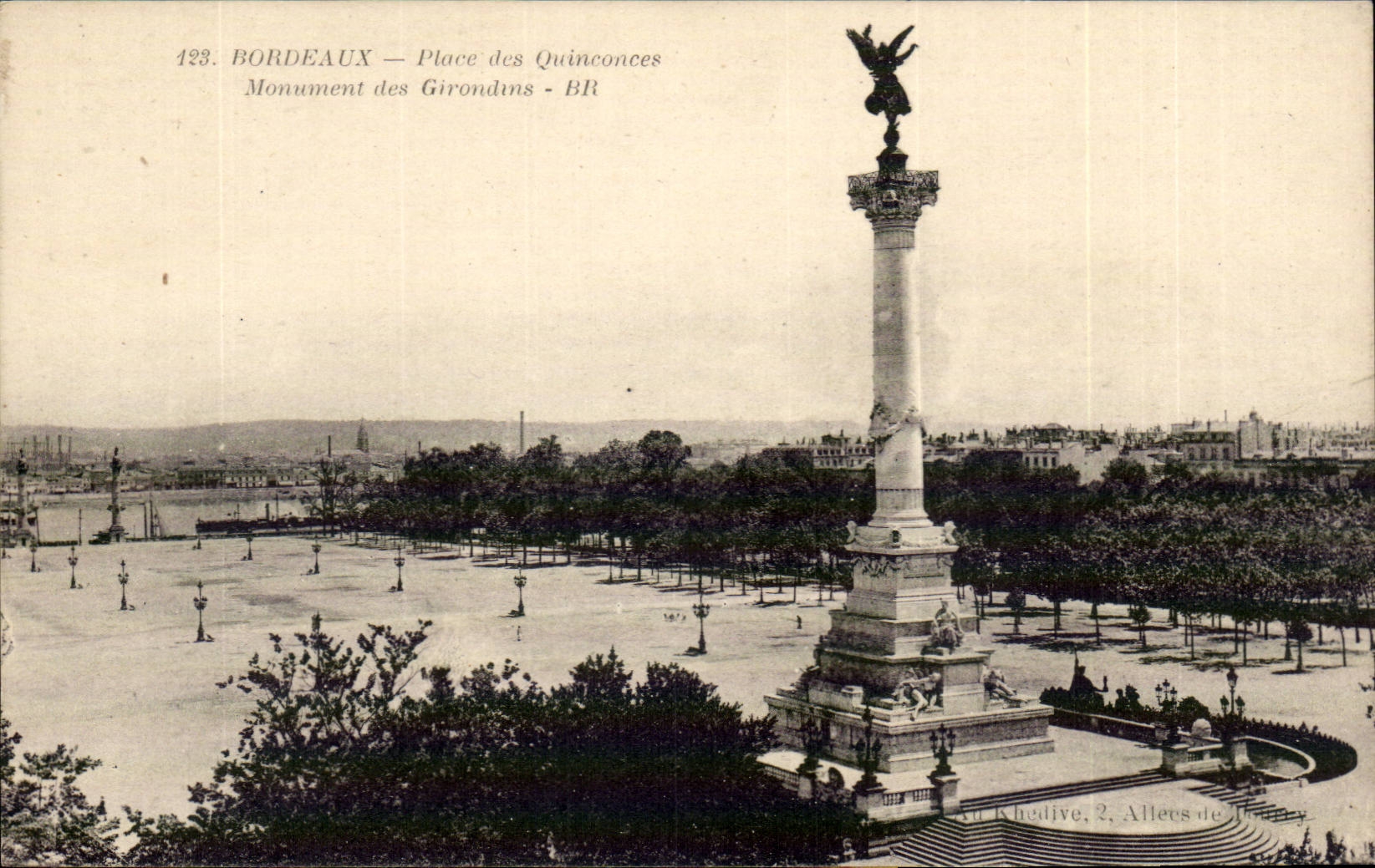 Bordeaux CPA Places Quincunxes Monument of the Of Gironde ones