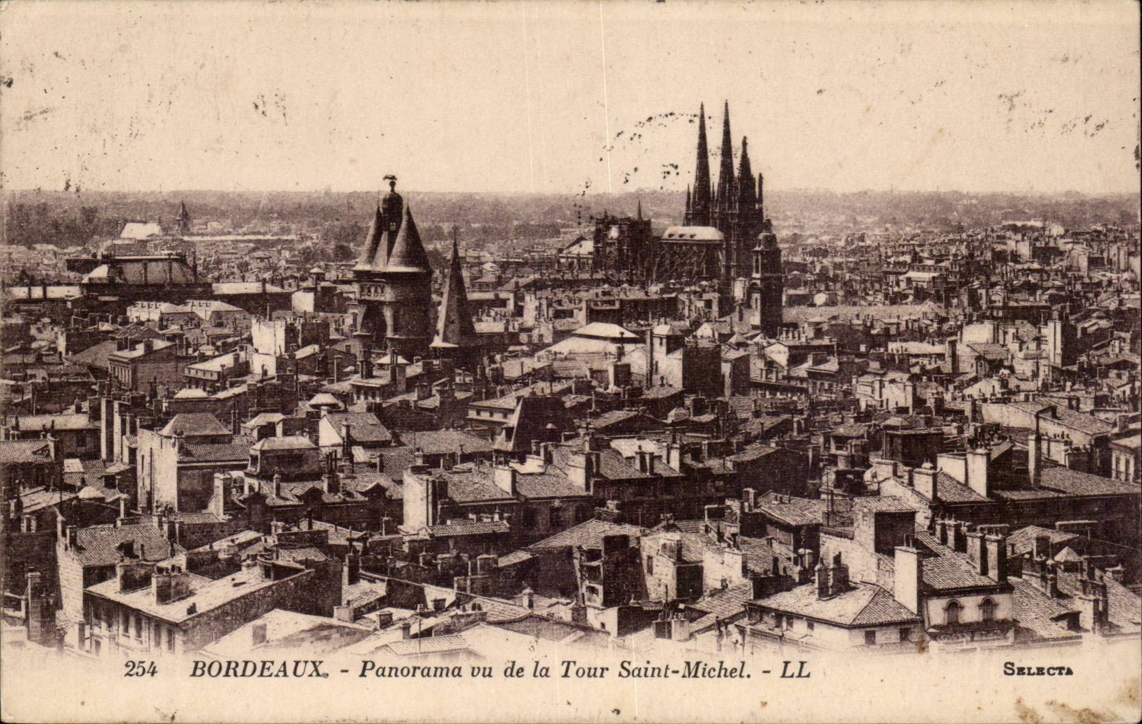 Bordeaux CPA Panorama of the Tower Saint Michel