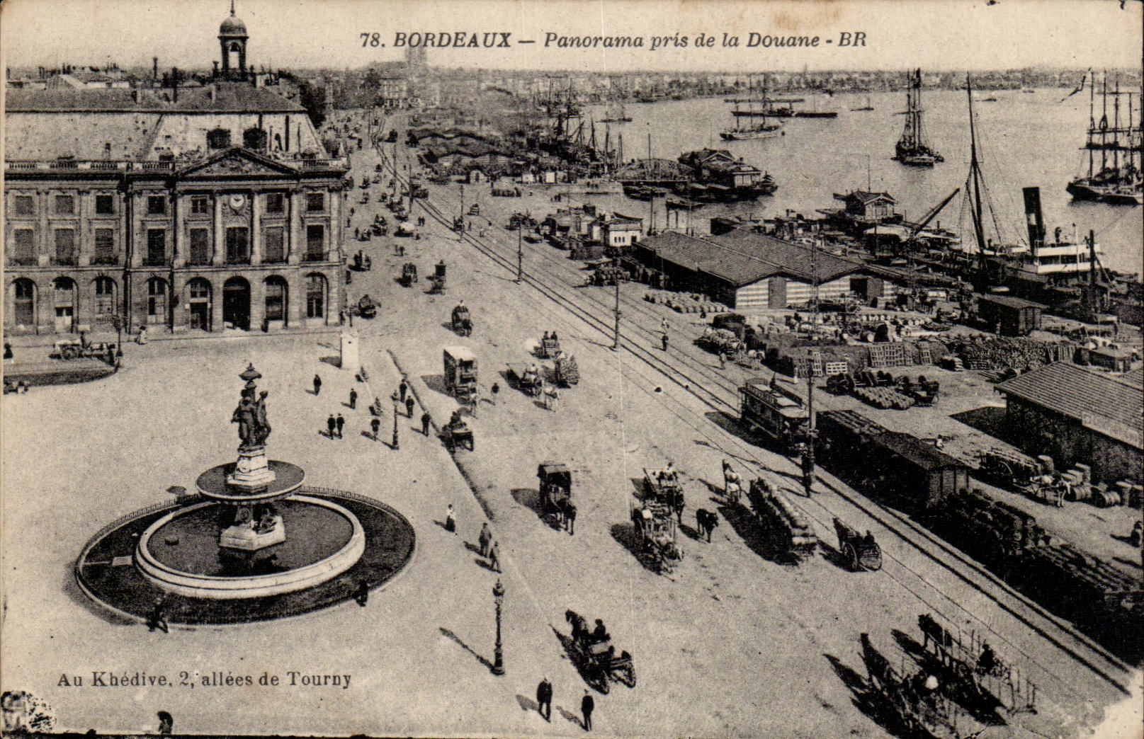 Bordeaux CPA Panorama taken of the Customs