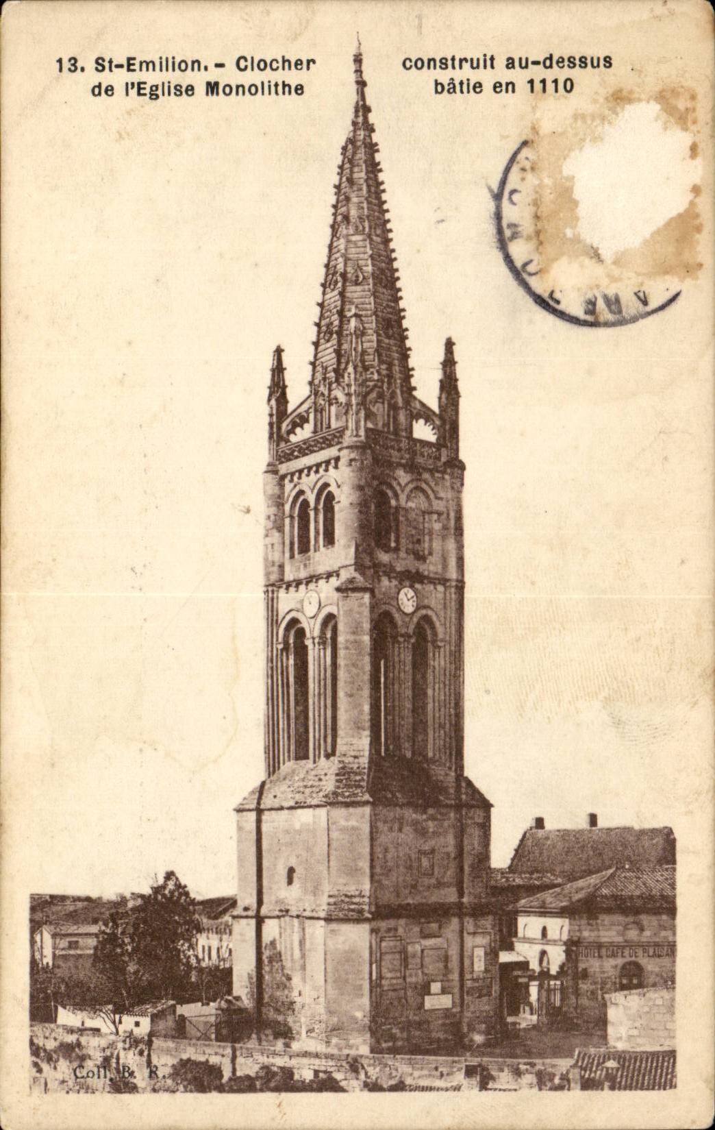 Saint Emilion CPA Bell-tower of the church monolith