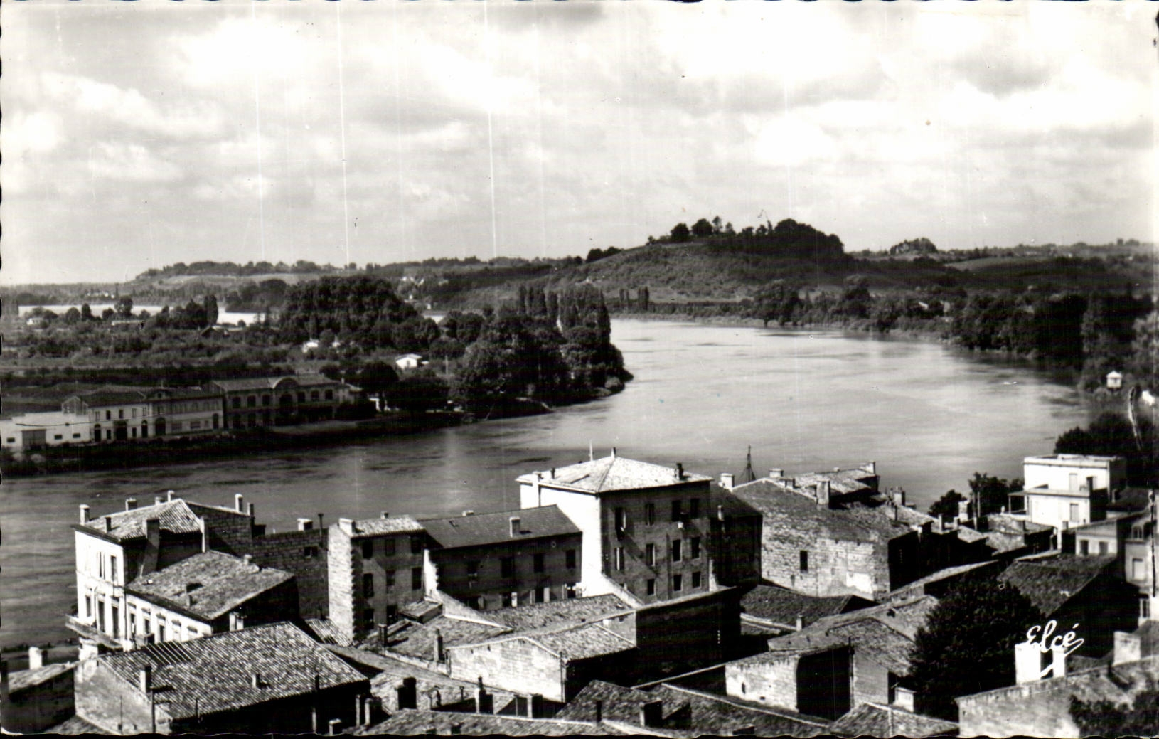 MODERNE KARTE Libourne gesehen auf das Dordogne und den Hillock von Fronsac