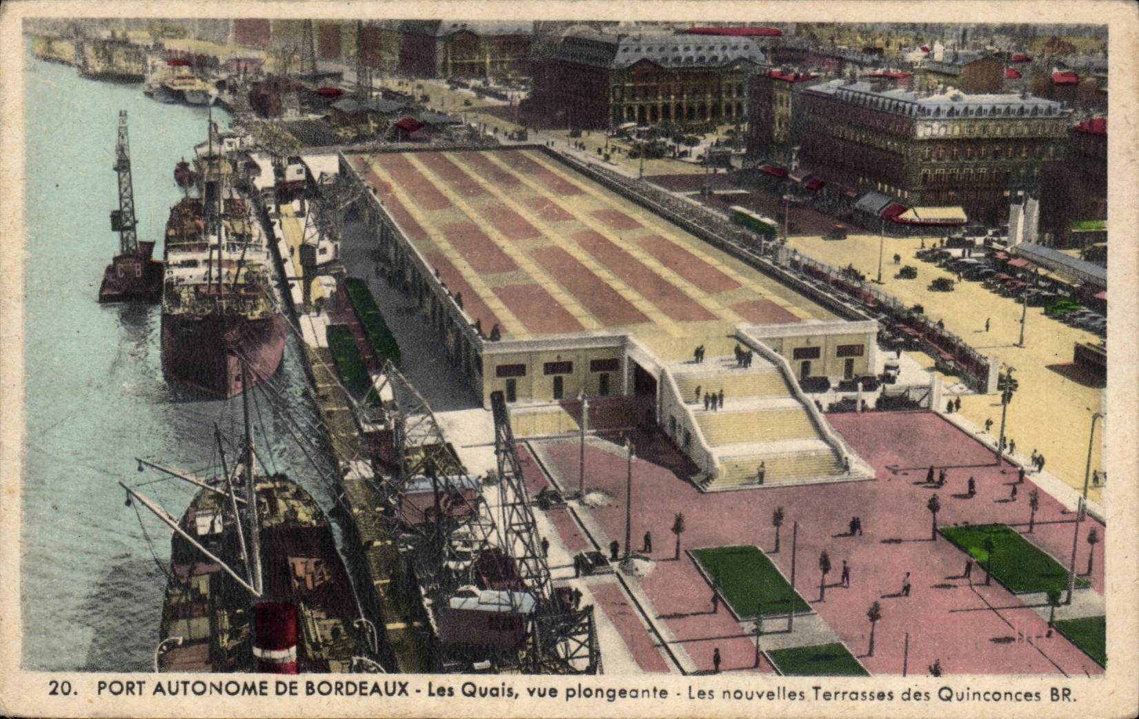 CPA Bordeaux Port authority quays View from above new terraces of the Quincunxes
