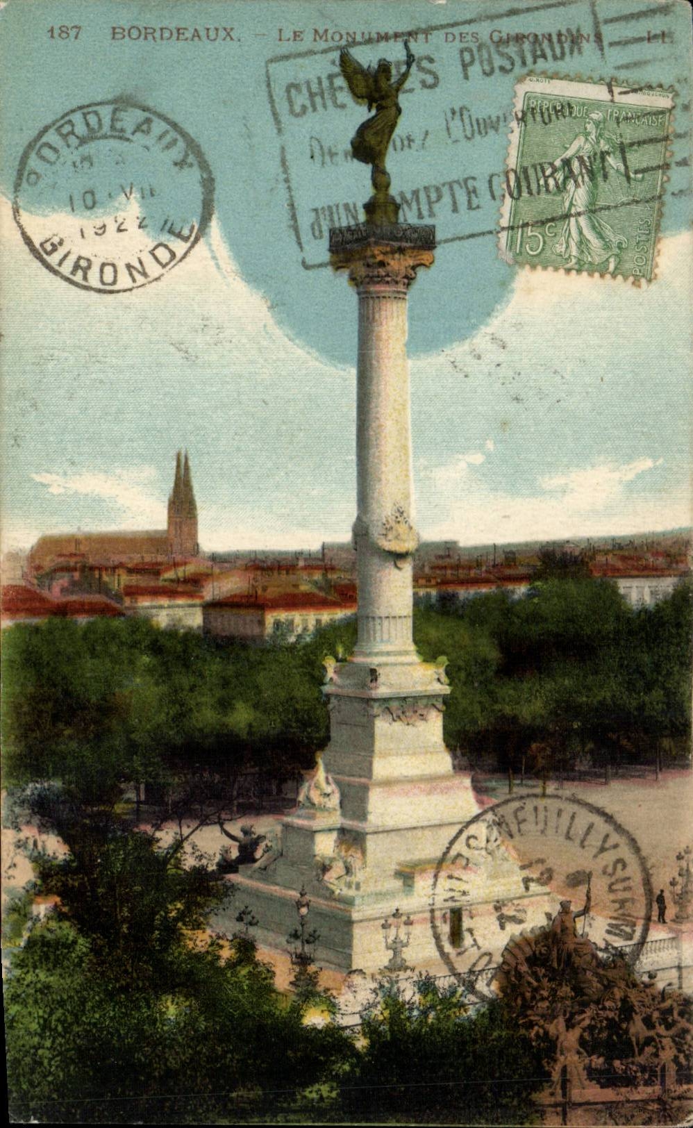 CPA Bordeaux the monument of the Of Gironde ones