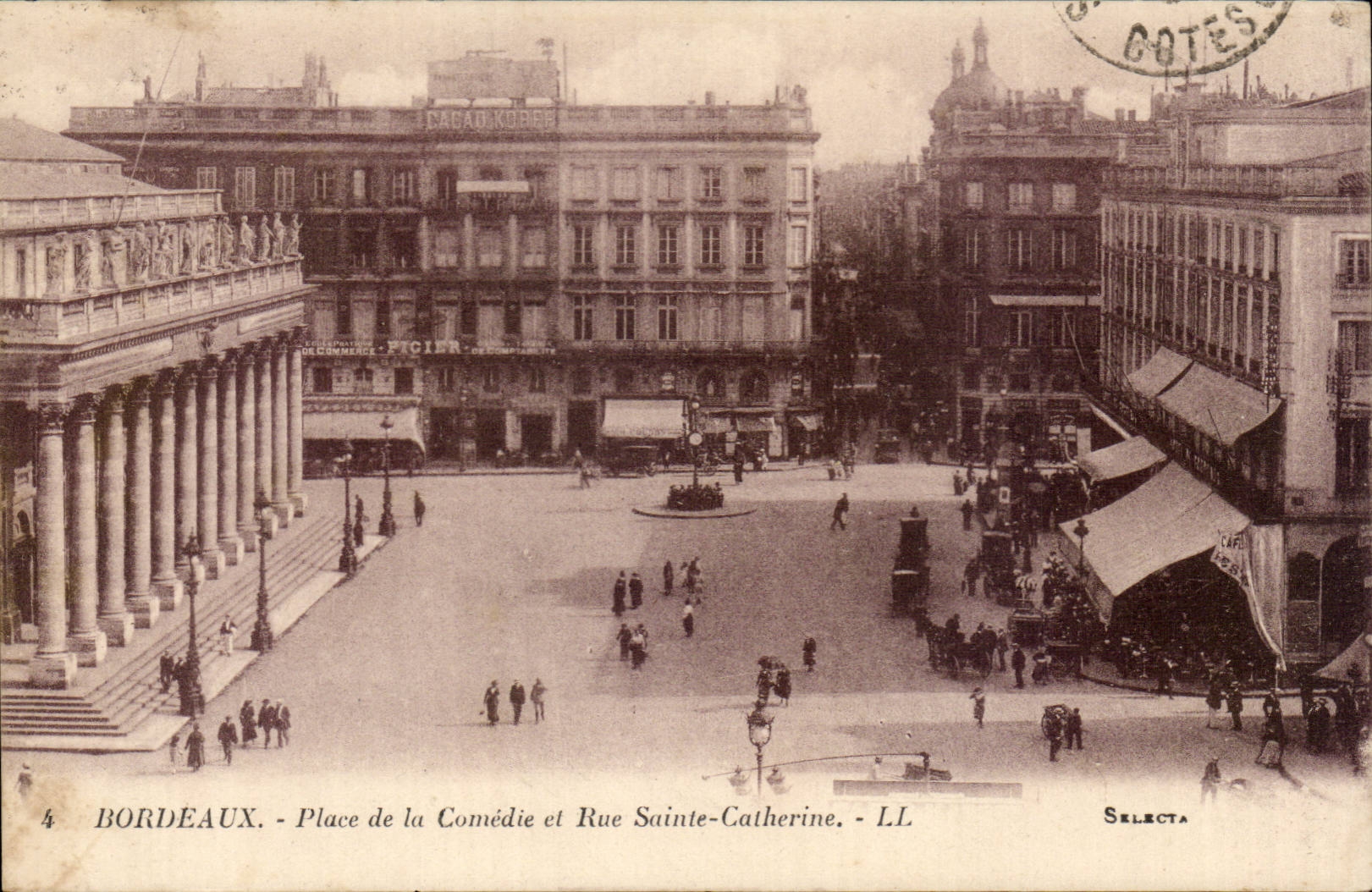 CPA Bordeaux places Harmony and street Sainte Catherine