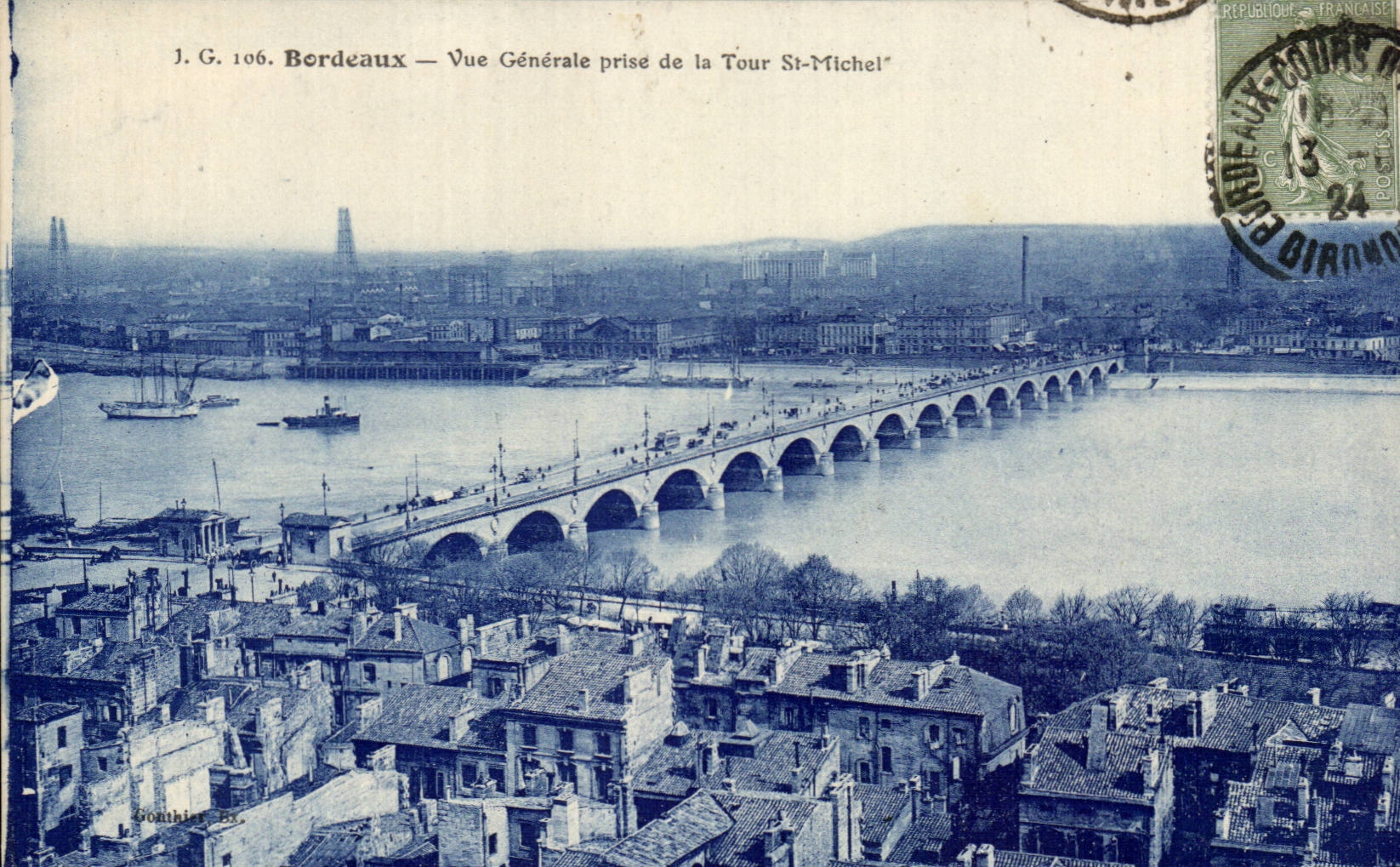 CPA Bordeaux View taken of the Tower St Michel