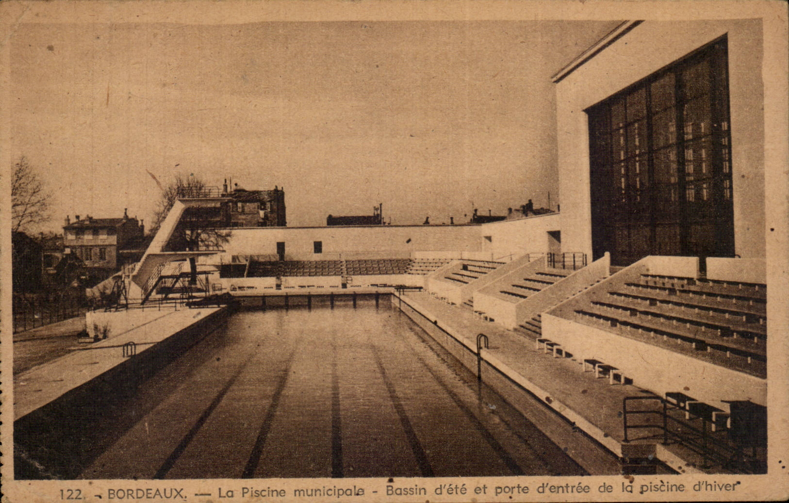 Bordeaux CPA the public swimming pool Basin of summer and main door of the swimming pool of winter