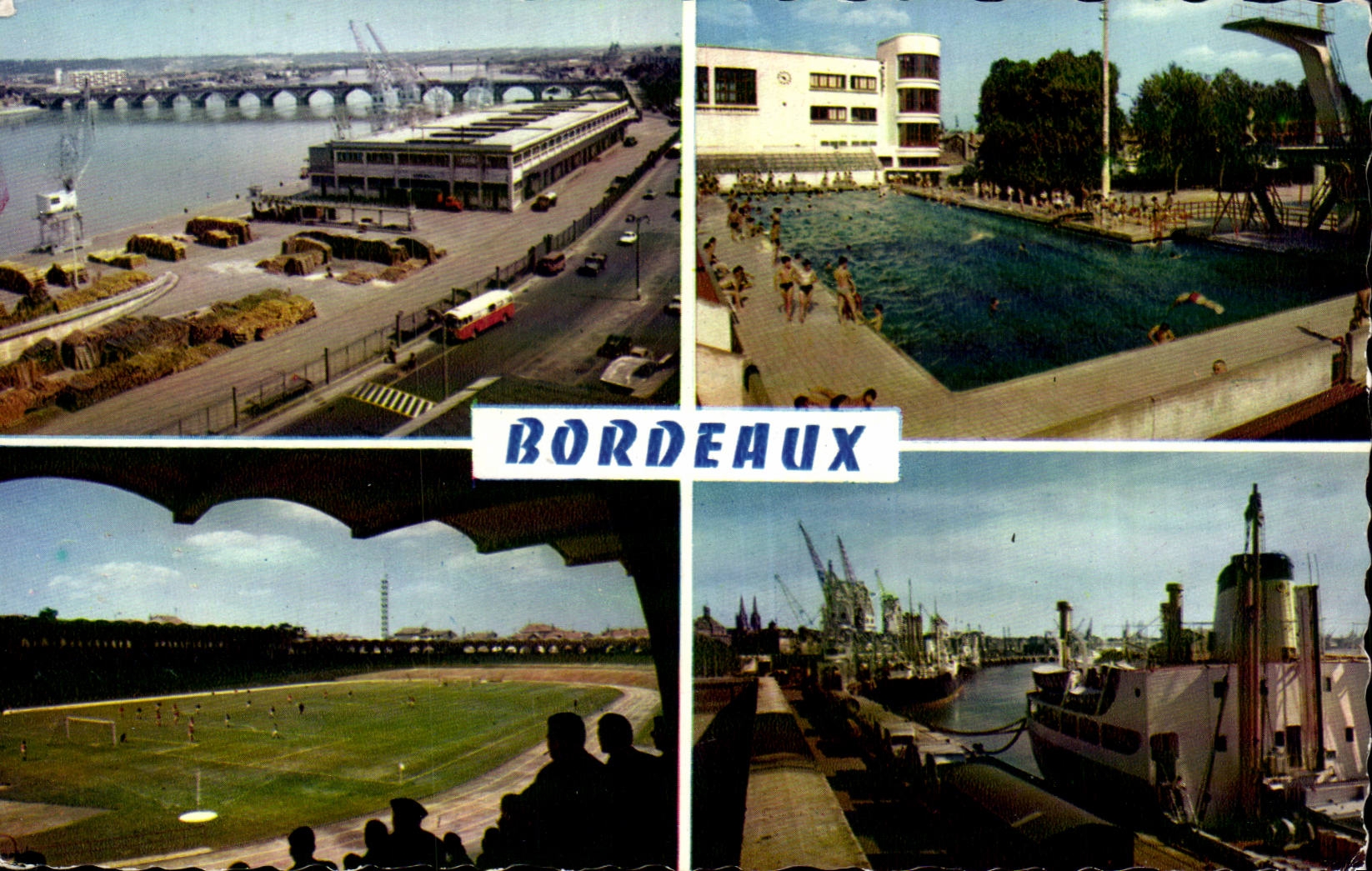Bordeaux MODERN CARD Quays Bridge of stone swimming pool Stage