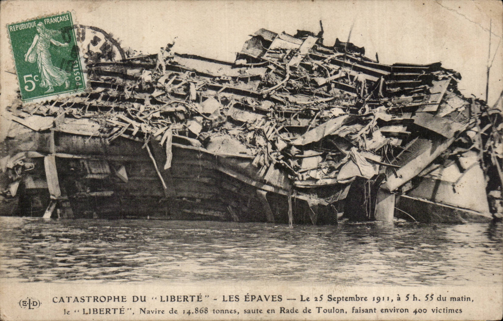 Toulon CPA Catastrophe of freedom on September 25th 1911 the Toulon wrecks