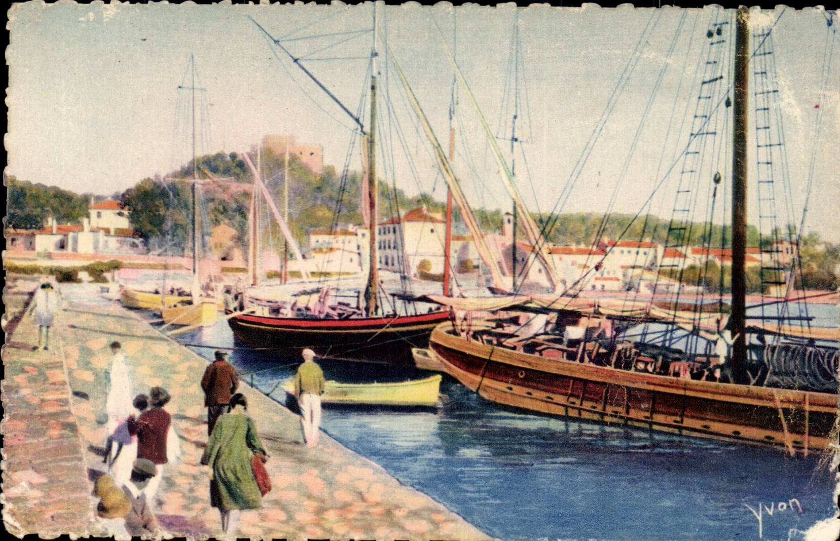 Inseln von Hyeres CPA der Hafen und der Pier