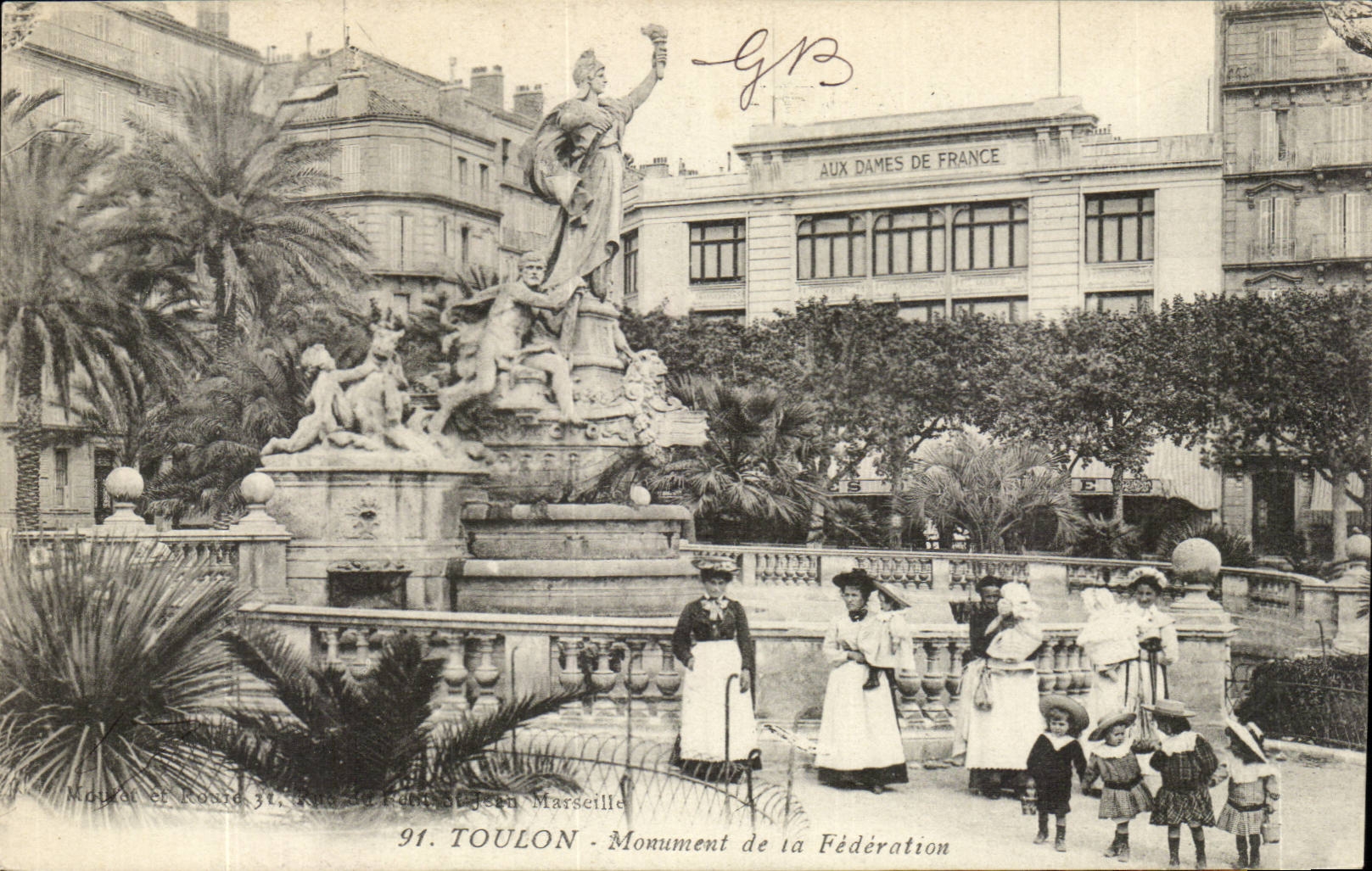 Toulon CPA Monument of the federation