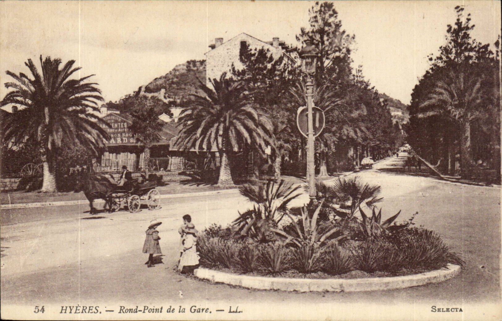 Punkt der Hyeres runder Palmen CPA der Station