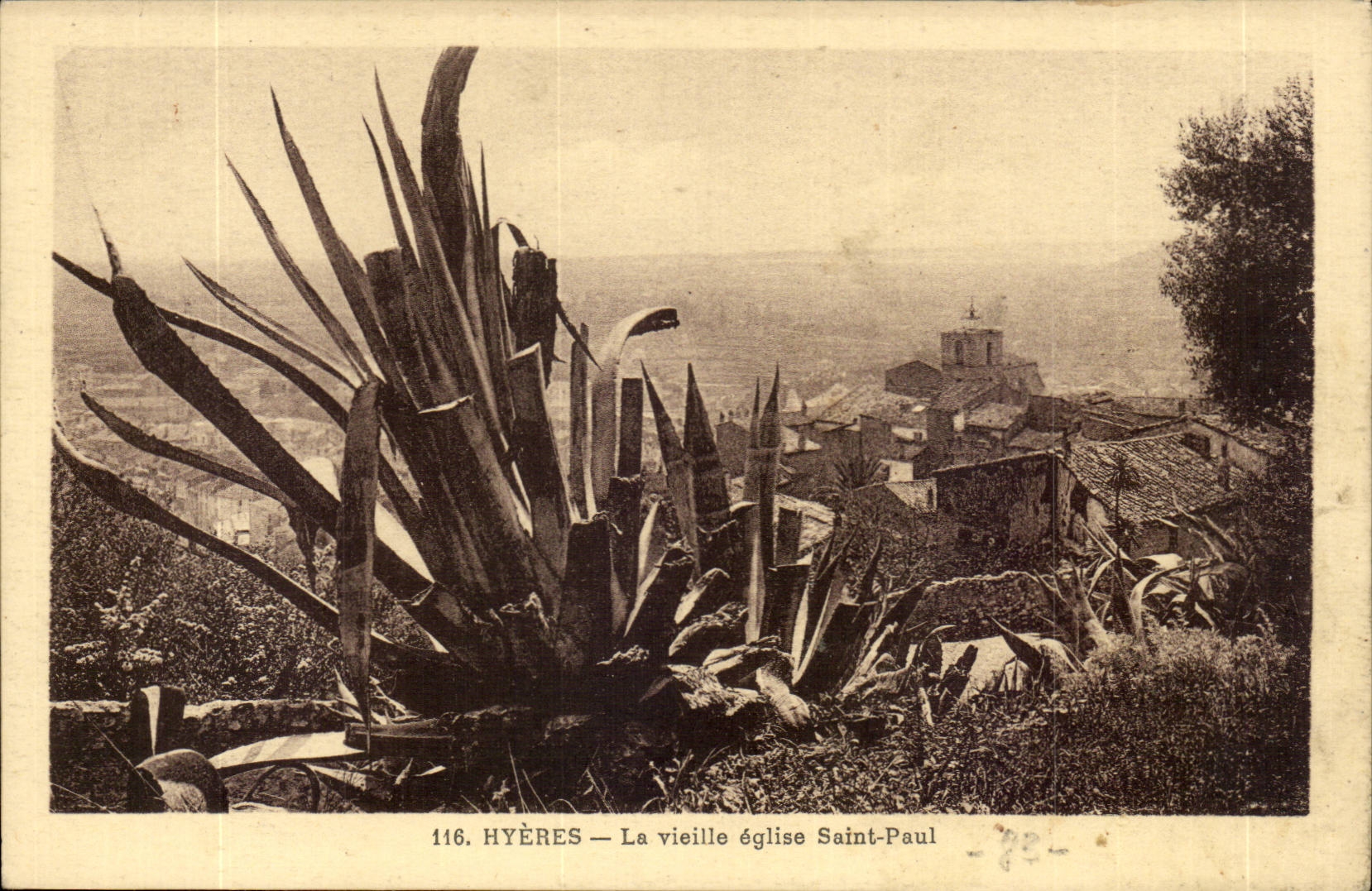 Hyeres Palmen CPA die alte Saint Paul-Kirche