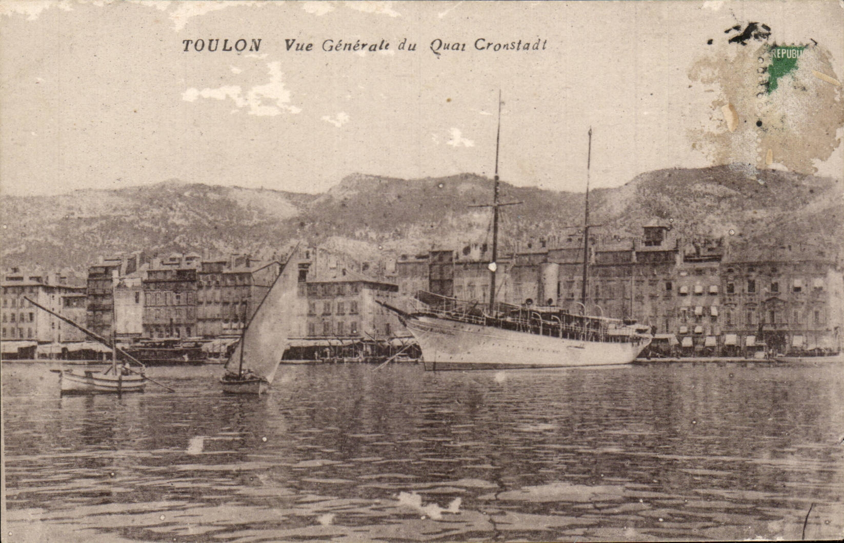 Toulon - View of the quay Cronstadt CPA