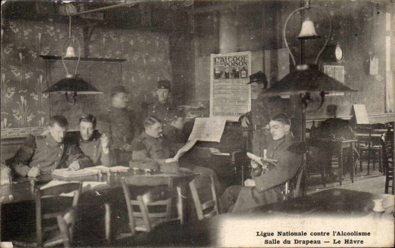 Le Havre - nationale Liga gegen Alkoholismus - Raum der Markierungsfahne CPA (Spiritus militaria)