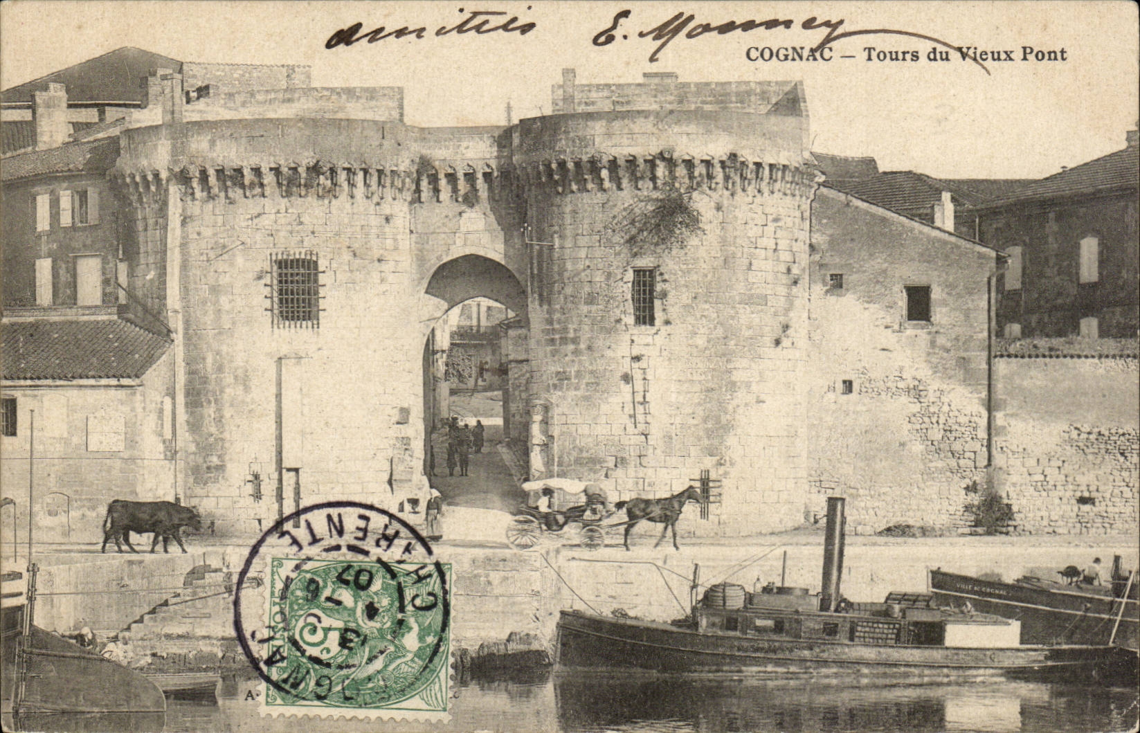 Cognac - Tours of the Old Bridge - CPA