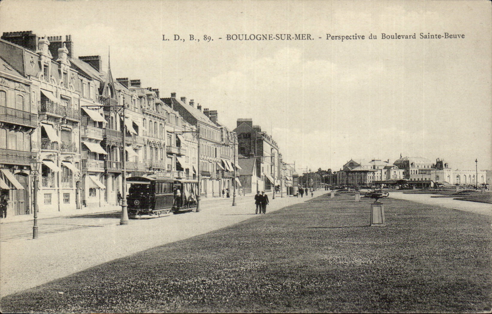 Boulogne on Sea - View of the Boulevard Sainte Beuve CPA