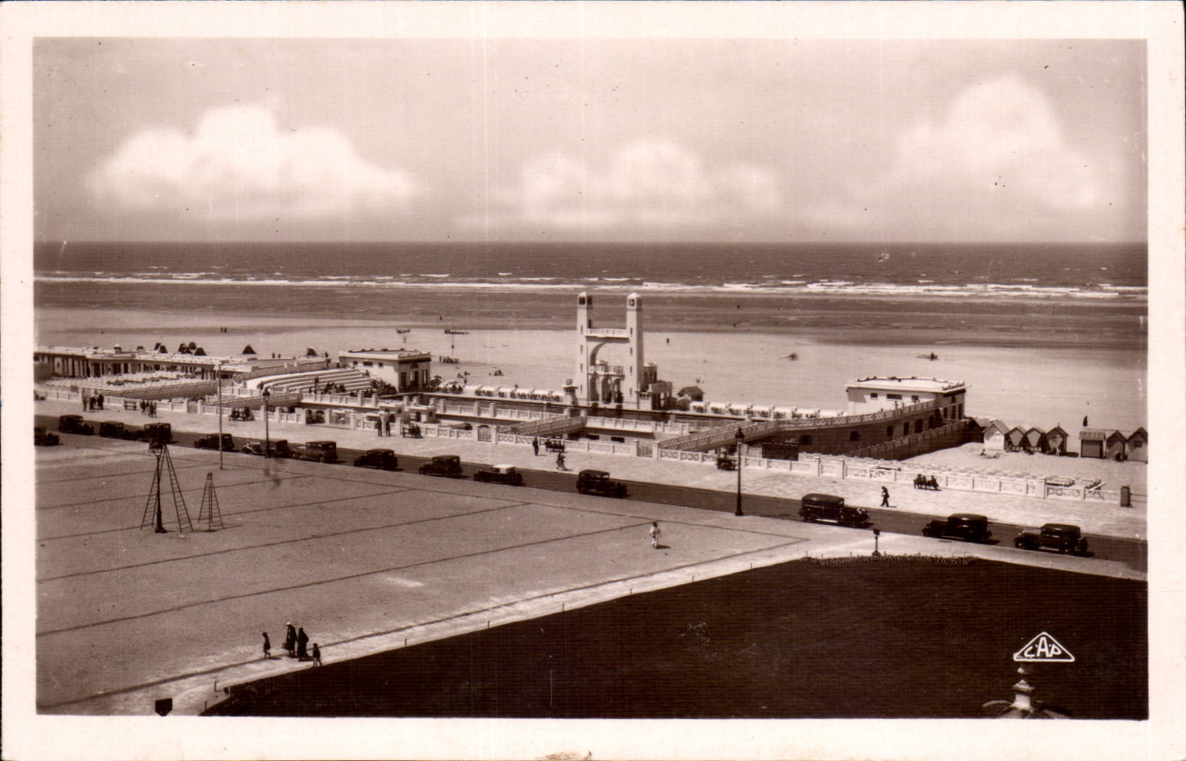 Touquet Paris Strand - der Swimmingpool - CPA