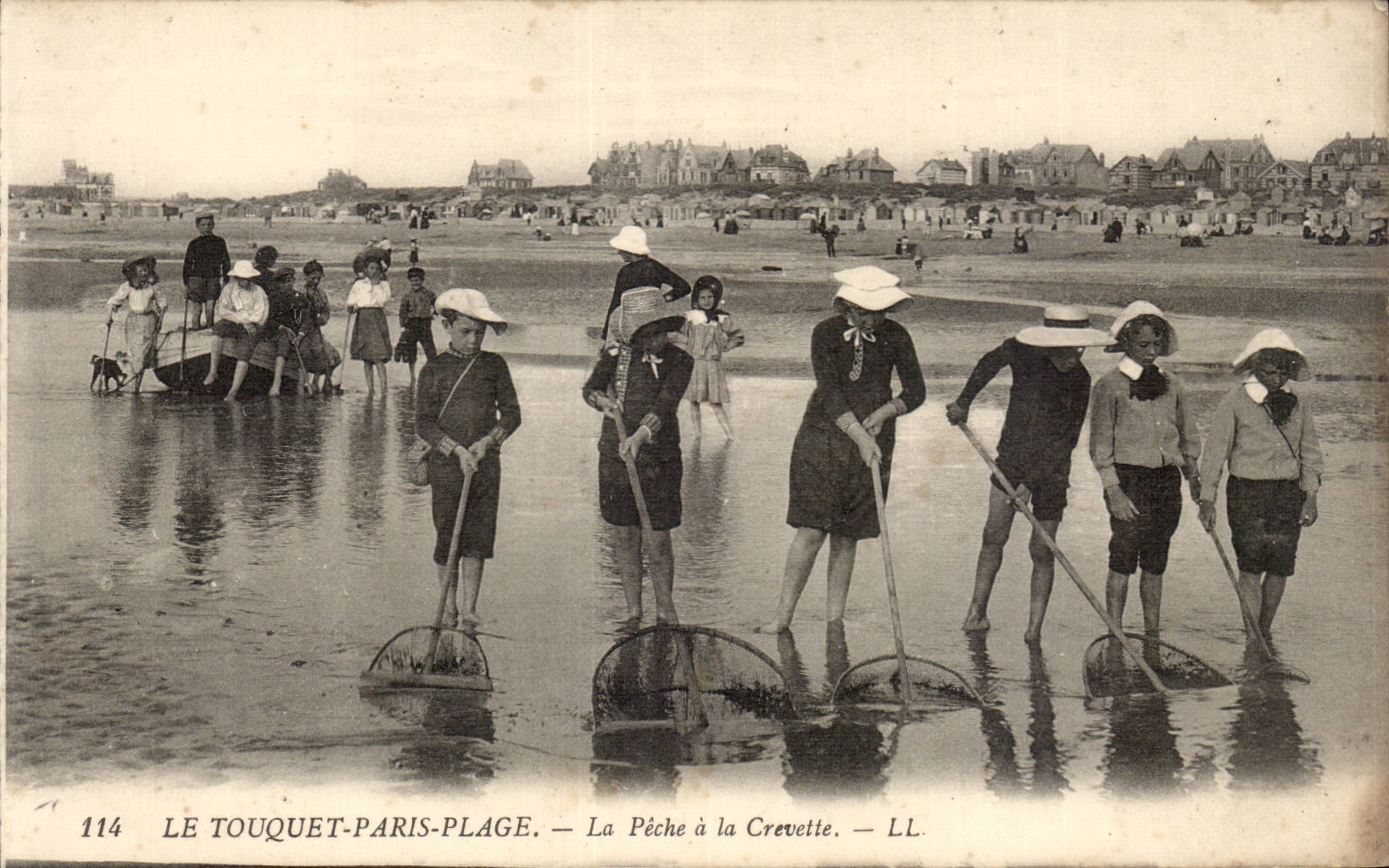Touquet Paris Strand - Fischen mit Garnele - Garnele - CPA