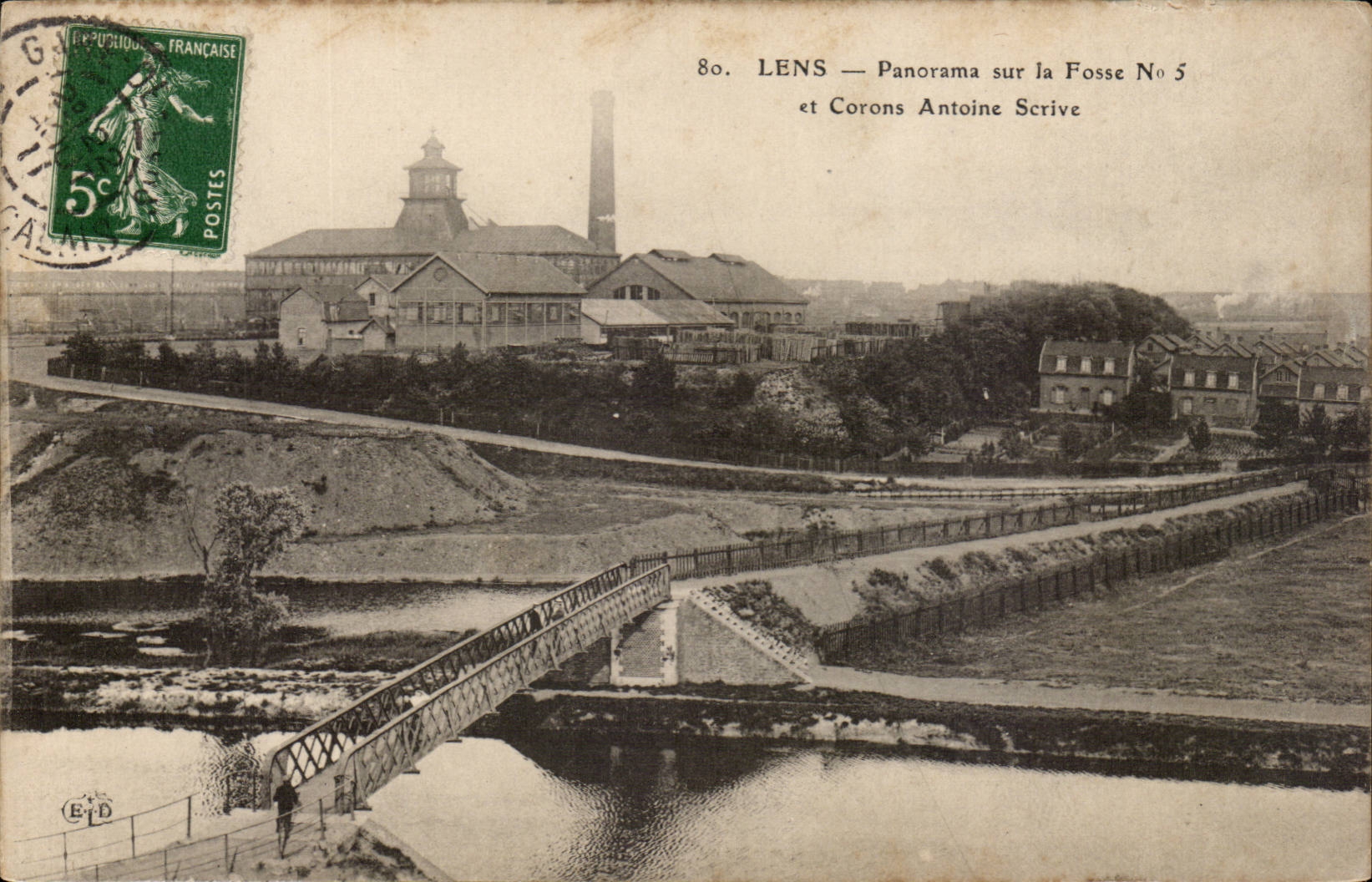 Lens - Panorama on the Pit N 5 and Mining cottages Antoine Servie CPA