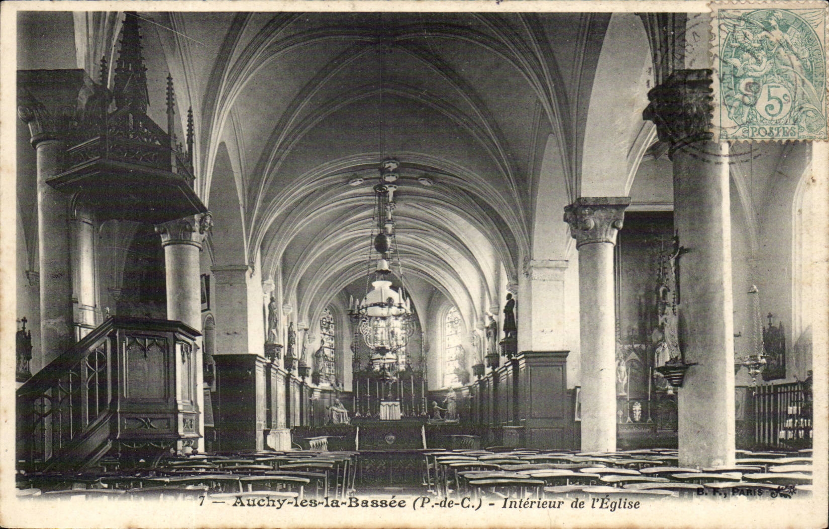 Auchy Bassee - the Church - CPA